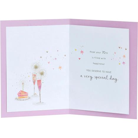 Cake & Fizz 70th Birthday Card Extra Image 1